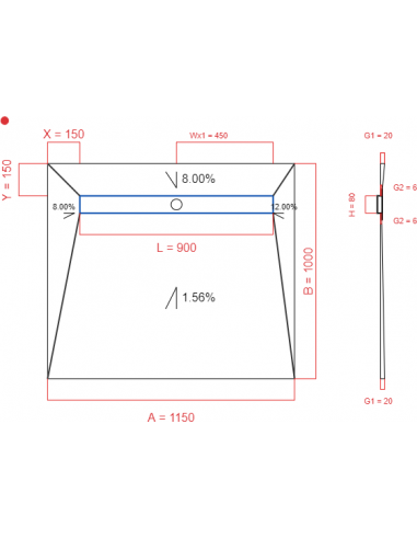 Showerlay Wiper 4 way 1150 x 1000 mm...