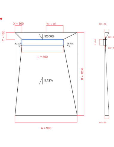 Showerlay Wiper 4 way 900 x 1200 mm...