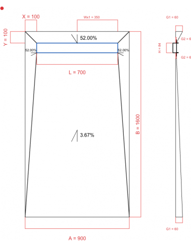 Showerlay Wiper 4 way 900 x 1600 mm...