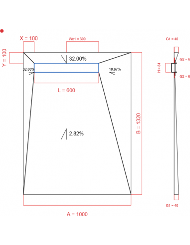 Showerlay Wiper 4 way 1000 x 1320 mm...