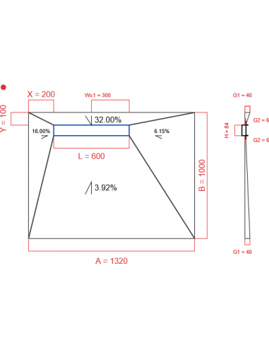 Showerlay Wiper 4 way 1320 x 1000 mm...
