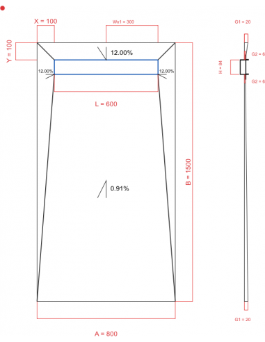 Showerlay Wiper 4 way 800 x 1500 mm...