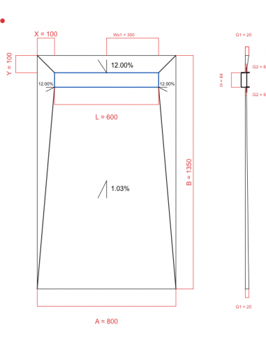 Showerlay Wiper 4 way 800 x 1350 mm...