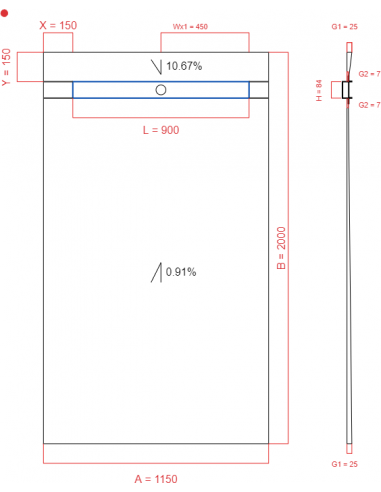 Showerbase Wiper 2 Way 1150 X 2000 Mm. . . 