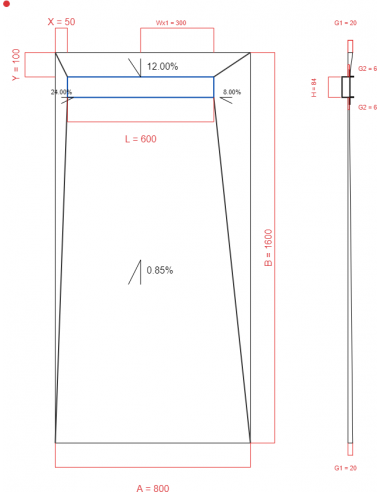 Showerlay Wiper 4 way 800 x 1600 mm...