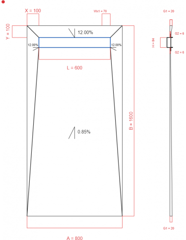 Showerlay Wiper 4 way 800 x 1600 mm...