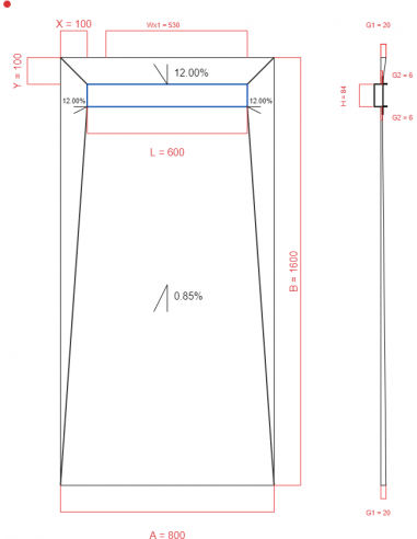 Showerlay Wiper 4 way 800 x 1600 mm...