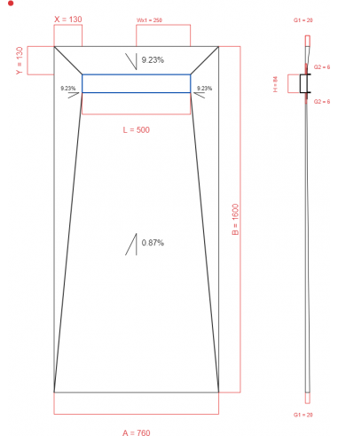 Showerlay Wiper 4 way 760 x 1600 mm...
