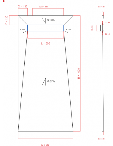 Showerlay Wiper 4 way 760 x 1600 mm...
