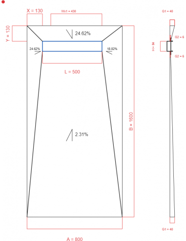 Showerlay Wiper 4 way 800 x 1600 mm...