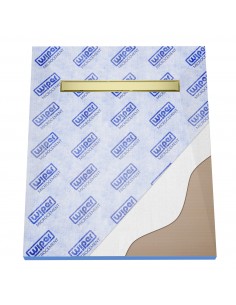 Wet Room Kit For Microcement Finish: Tray, Waste Trap And Drain Cover Reversible Gold