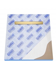Wet Room Kit For Microcement Finish: Tray, Waste Trap And Drain Cover Pure Brass