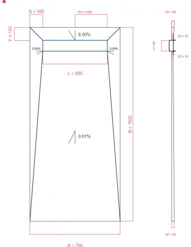 Showerlay Wiper 4 way 700 x 1500 mm...