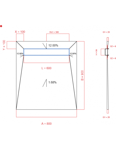 Showerlay Wiper 4 way 800 x 900 mm...