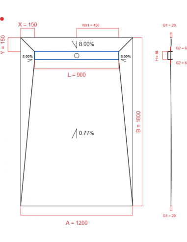 Showerlay Wiper 4 way 800 x 900 mm...