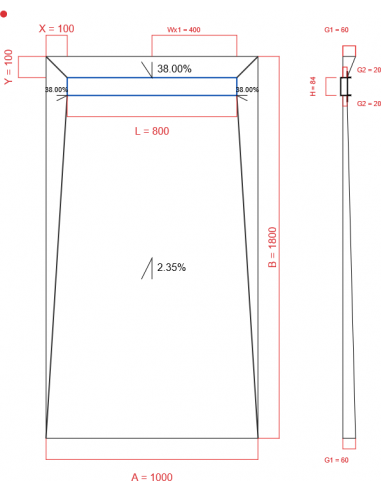 Showerlay Wiper 4 way 1000 x 1800 mm...