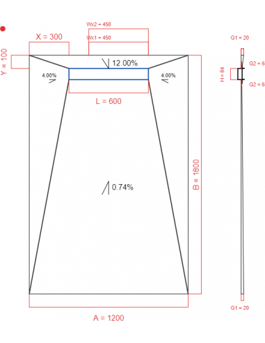 Showerlay Wiper 4 way 1200 x 1800 mm...