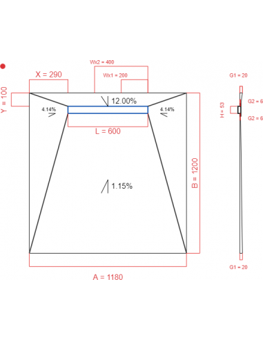 Laybase Wiper 4 way 1180 x 1200 mm...