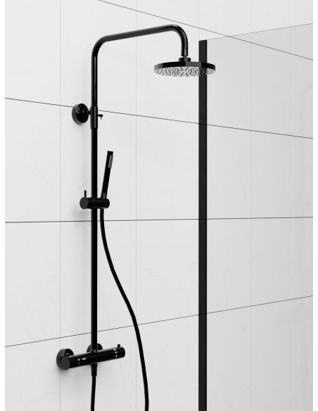 Shower - Head - Column - Set - Wiper - Black