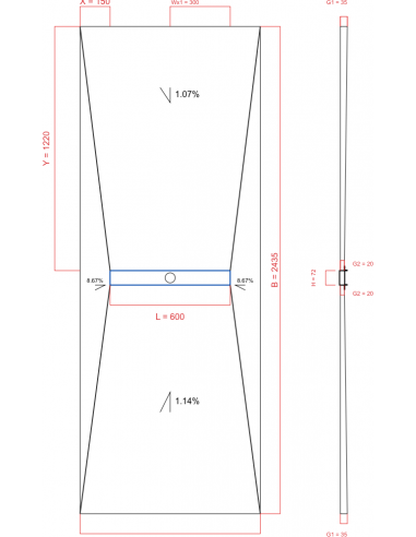 Showerlay Wiper 4 way 900 x 2435 mm...