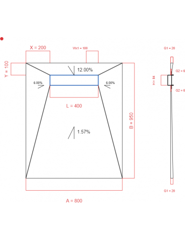 Showerlay Wiper 4 way 800 x 950 mm...