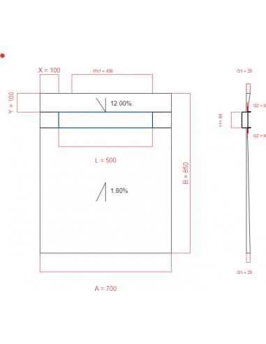 Showerlay Wiper 2 Way 700 X 850 Mm. . . 