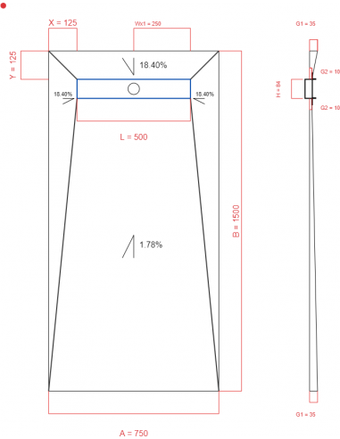 Showerlay Wiper 4 way 750 x 1500 mm...