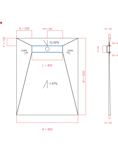 Showerlay Wiper 4 way 800 x 1000 mm...