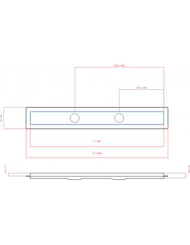 Linear drain Wiper 600 mm Premium...