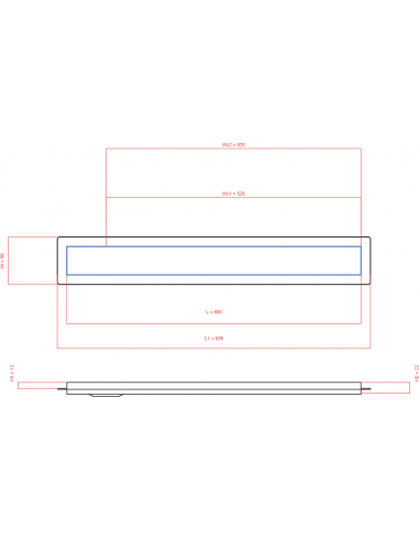 Linear drain Wiper 600 mm Premium...