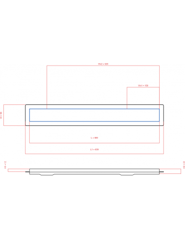 Linear drain Wiper 600 mm Premium...