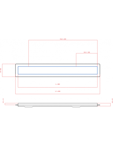 Linear drain Wiper 600 mm Premium...
