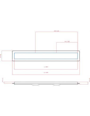 Linear drain Wiper 600 mm Premium...