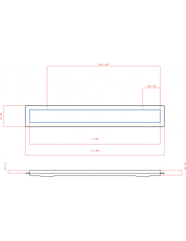 Linear drain Wiper 600 mm Premium...