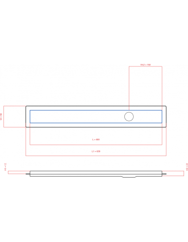 Linear drain Wiper 600 mm Premium...