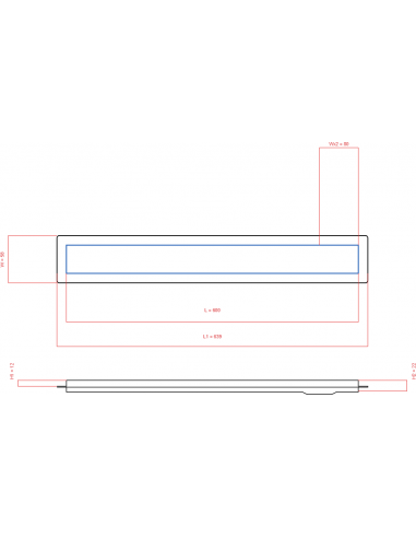 Linear drain Wiper 600 mm Premium...