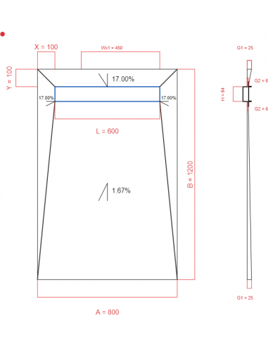 Showerlay Wiper 4 way 800 x 1200 mm...