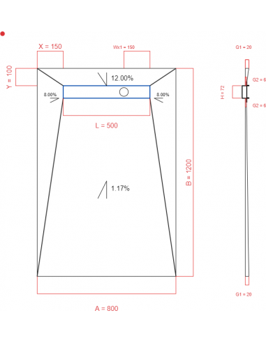 Showerlay Wiper 4 way 800 x 1200 mm...