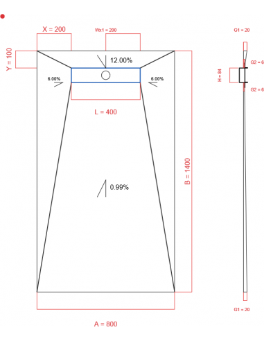 Showerlay Wiper 4 way 800 x 1400 mm...