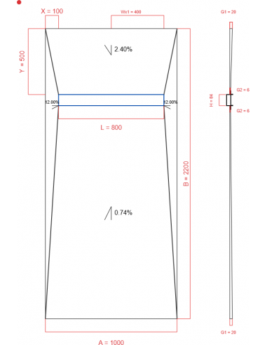 Showerlay Wiper 4 way 1000 x 2200 mm...