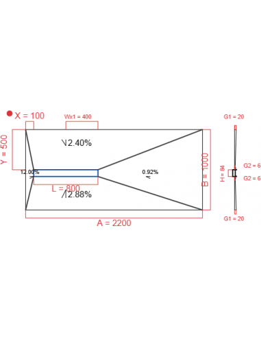 Showerlay Wiper 4 way 2200 x 1000 mm...