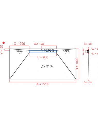 Showerlay Wiper 4 way 2200 x 1000 mm...