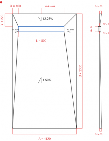 Showerlay Wiper 4 way 1120 x 2000 mm...