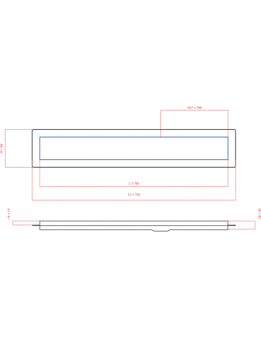 Linear drain Wiper 700 mm Premium...