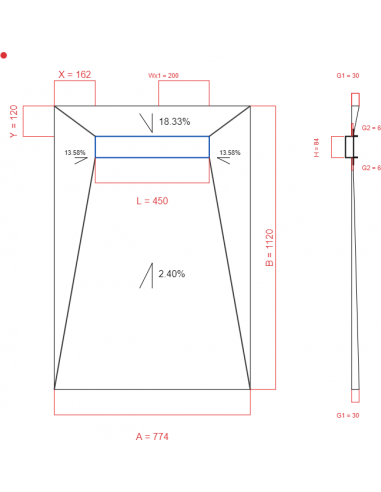 Showerlay Wiper 4 way 774 x 1120 mm...
