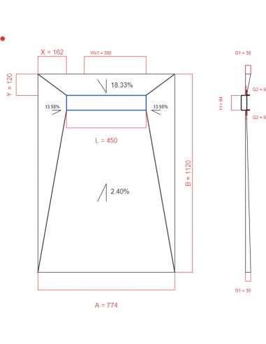 Showerlay Wiper 4 way 774 x 1120 mm...