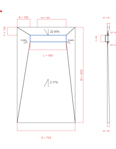 Showerlay Wiper 4 way 724 x 1200 mm...