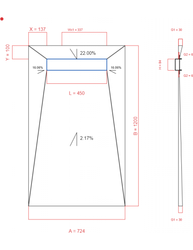 Showerlay Wiper 4 way 724 x 1200 mm...