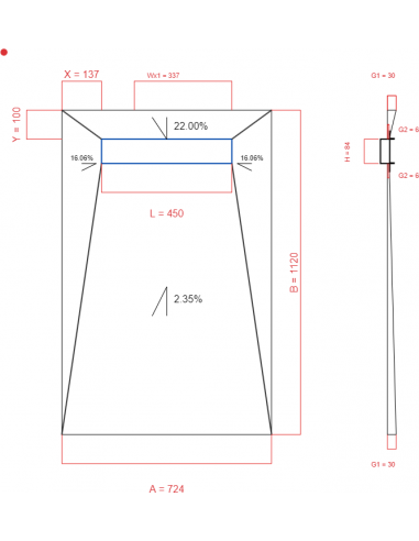 Showerlay Wiper 4 way 724 x 1120 mm...
