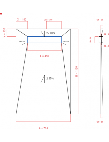 Showerlay Wiper 4 way 724 x 1120 mm...